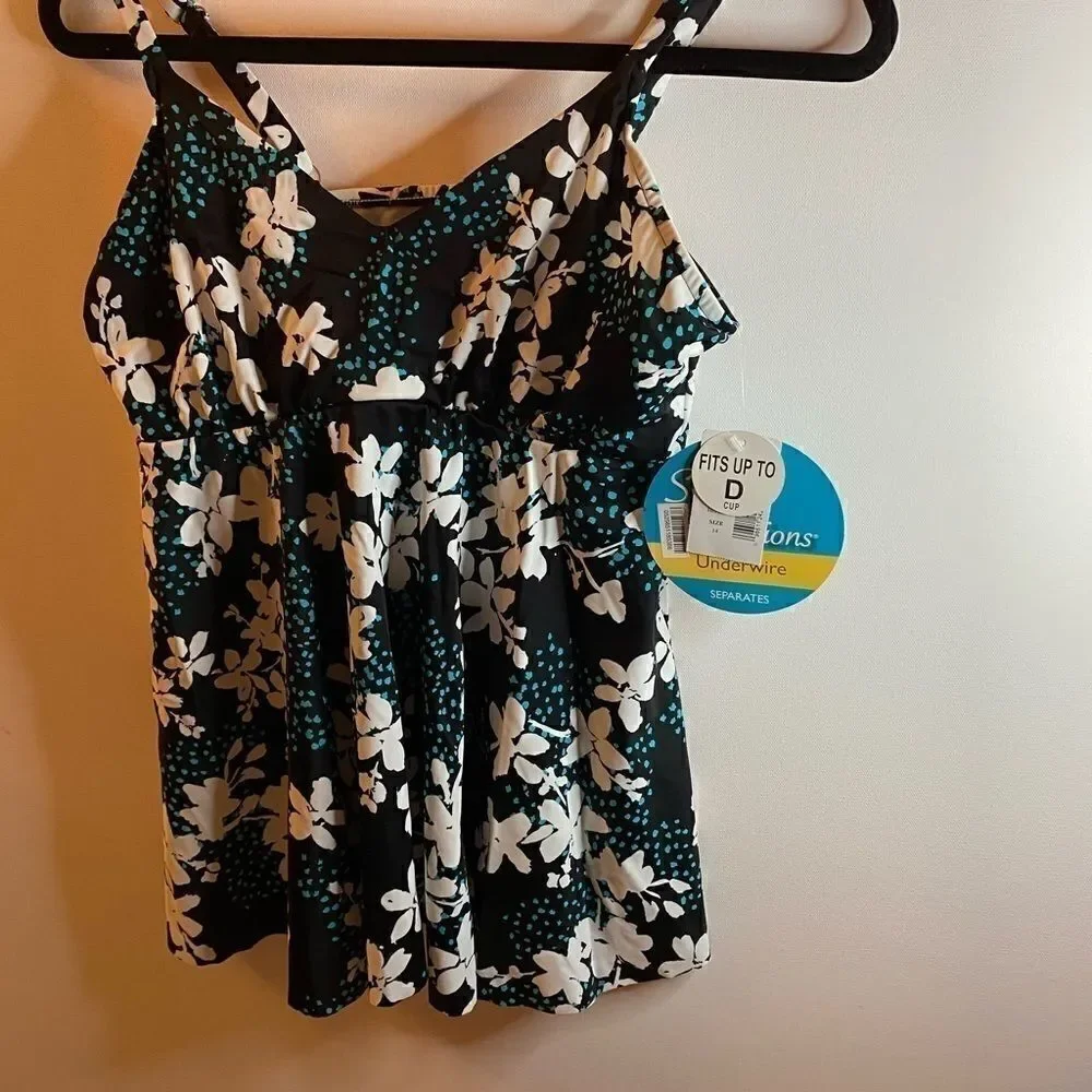 Swim solutions Floral print underwire tankini top - Picture 4 of 7